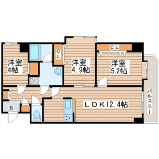 ディユ・ラフィーネ【1階】の間取り