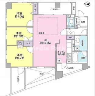 神奈川県川崎市宮前区馬絹6【マンション】の間取り