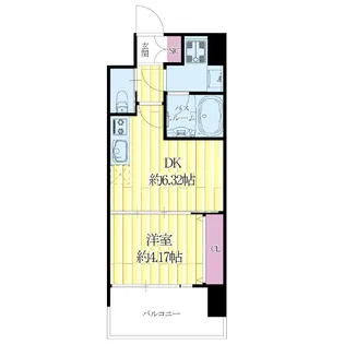 1DKの間取り画像