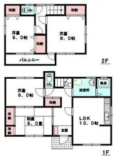 群馬県伊勢崎市韮塚町【一戸建】の間取り