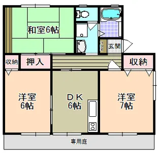 ハイツアムールII【1階】の間取り