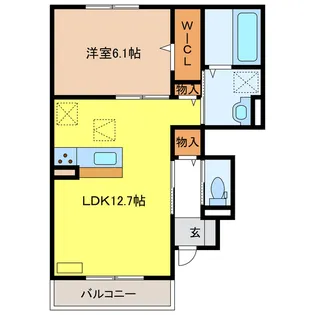 シャトーアサヒVII【1階】の間取り
