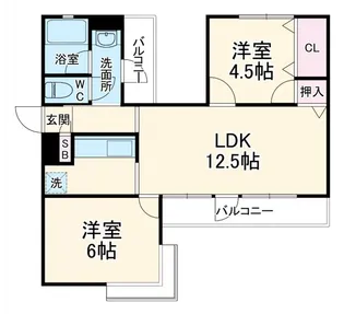 ツインコートたちばな台E【1階】の間取り