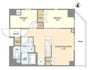 オーキッドレジデンス戸越公園【7階】の間取り