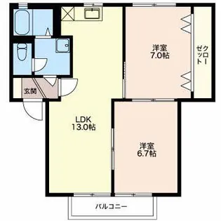 新潟県新潟市西区山田【アパート】の間取り