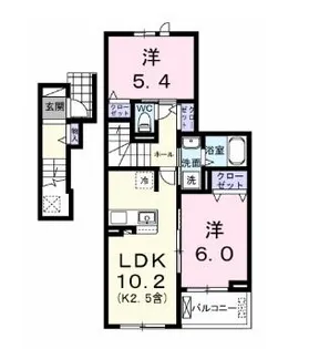 東京都福生市大字熊川【アパート】の間取り