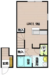 東京都東大和市上北台1【アパート】の間取り