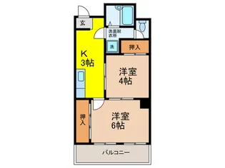ダイアパレス本田【6階】の間取り