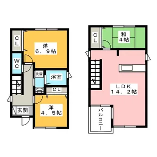 愛知県名古屋市港区当知町7【一戸建】の間取り