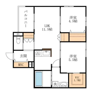 Grace court東棟【2階】の間取り