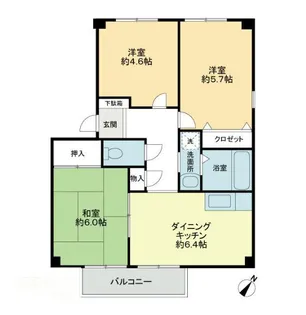 フォブール三功A【2階】の間取り