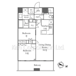 勝どきザ・タワー【5階】の間取り