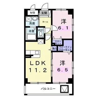 インテグラル我如古【2階】の間取り