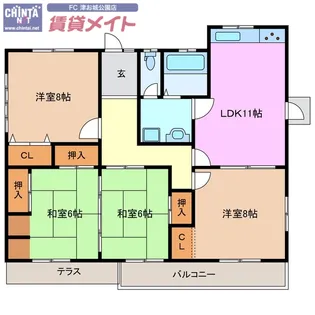 三重県津市垂水【一戸建】の間取り
