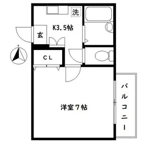 フォンテーヌ沼袋【1階】の間取り