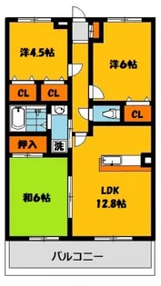 サンツヤマモトA【2階】の間取り