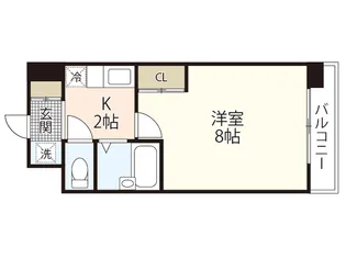 ユーアイビル西観音【4階】の間取り