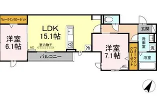 愛知県名古屋市天白区元八事4【アパート】の間取り