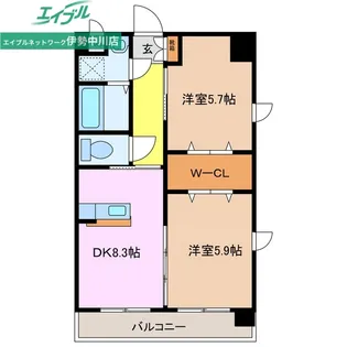 アンジューV【3階】の間取り