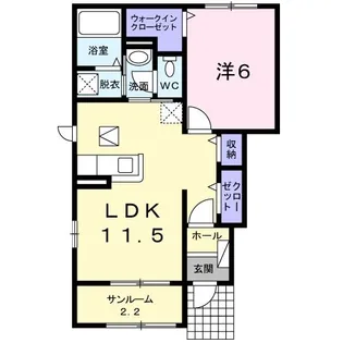 ミレイユA【1階】の間取り