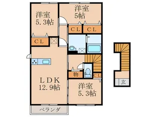 ルピナス西泉【2階】の間取り