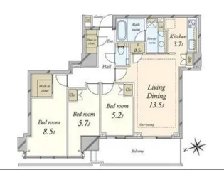 プラウドタワー芝浦【30階】の間取り