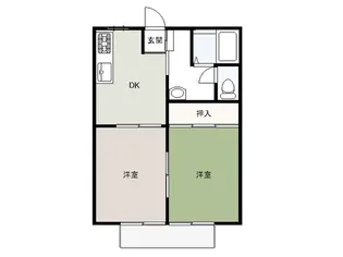 コーポイーストウッド【1階】の間取り