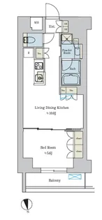 Brillia ist 池尻大橋【6階】の間取り