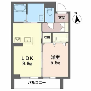 ベレオ弓張月【3階】の間取り