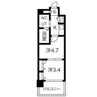 F・PARC西新【5階】の間取り