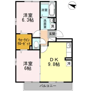 クリオコート A棟【3階】の間取り