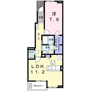 グランツ伊賀【1階】の間取り