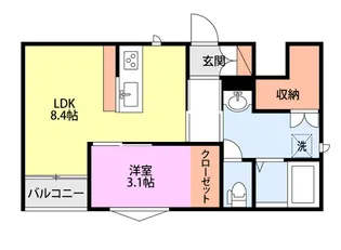 ラテ古町【3階】の間取り