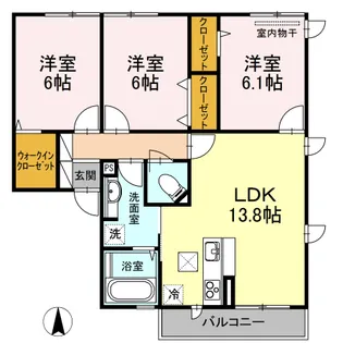 エクシード田中 A棟【1階】の間取り