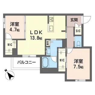 アベニール東金町【3階】の間取り