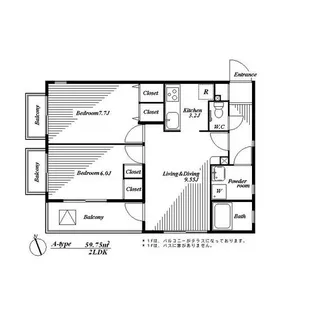 サンライズヒルズ【3階】の間取り