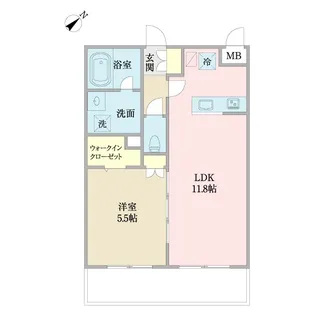 トサキパークコート西京極【1階】の間取り