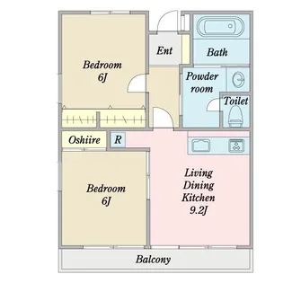グリーンヒルズ初芝【4階】の間取り