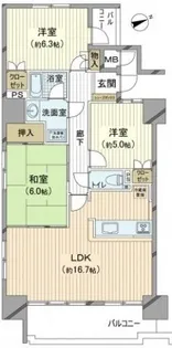 舟入中町パーク・ホームズ【6階】の間取り