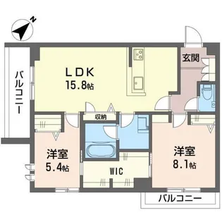 アジュールモア長津田【2階】の間取り