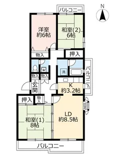 UR高槻・阿武山五番街【2階】の間取り