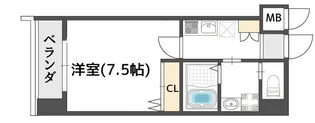 ウエンズ大阪城北【8階】の間取り