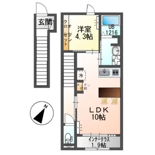 ワイズスクエア01(Y’s square01)【2階】の間取り