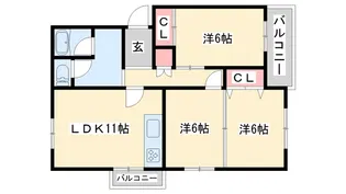 新神野住宅4号棟【3階】の間取り
