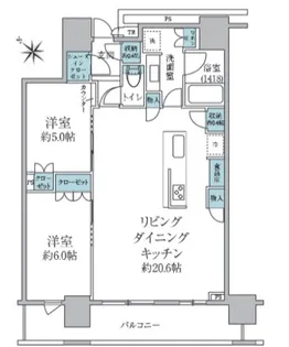 Brillia THE TOWER TOKYO YAESU AVENU【5階】の間取り
