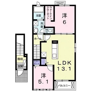 プロムナード2A【2階】の間取り