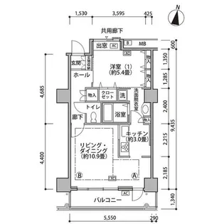 東雲キャナルコートCODAN18号棟【5階】の間取り
