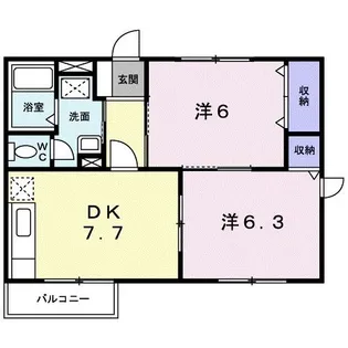 エクセラン別名A【2階】の間取り