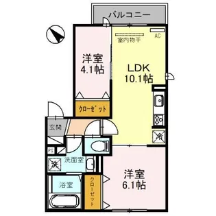リュヌ・ブランシュ【2階】の間取り