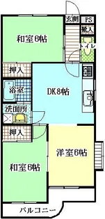 ロイヤルハイツ玉穂【1階】の間取り